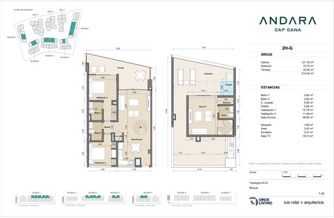 2 bedroom floor plan — Andara Condos