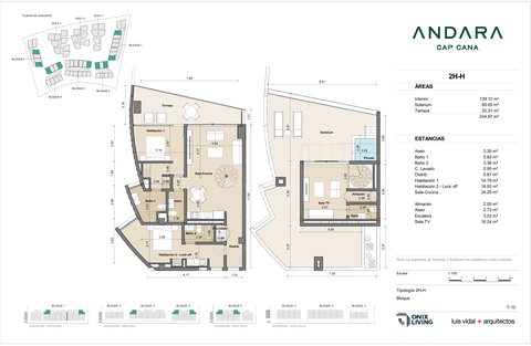 2 bedroom floor plan — Andara Condos