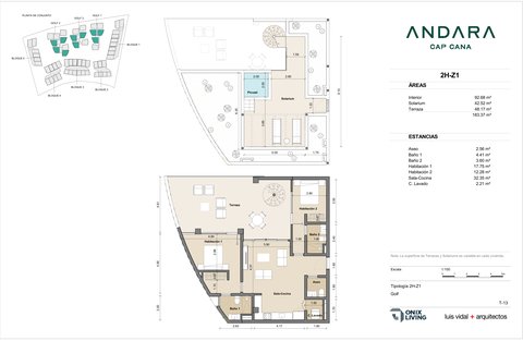 2 bedroom floor plan — Andara Condos