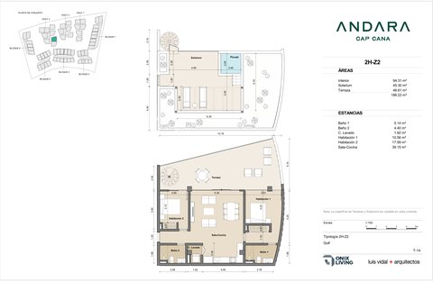 2 bedroom floor plan — Andara Condos