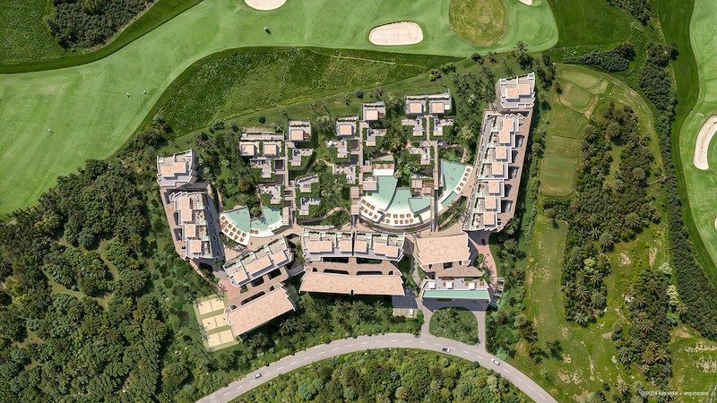 Rendering of the Andara Cap Cana master plan, showing how its 175 residences are arranged within the Cap Cana community.